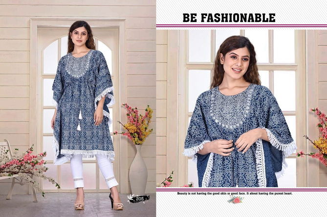 Beauty Queen Airy 1 Rayon Designer Party Wear Kaftan Kurti Collection